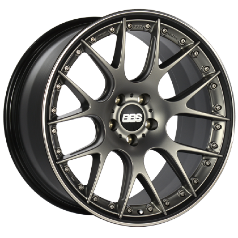 BBS CH-RII 22x10.5 5x112 ET15 Satin Platinum Center Black Lip SS Rim Prot Wheel - 82mm PFS Req - CH7205PBPO