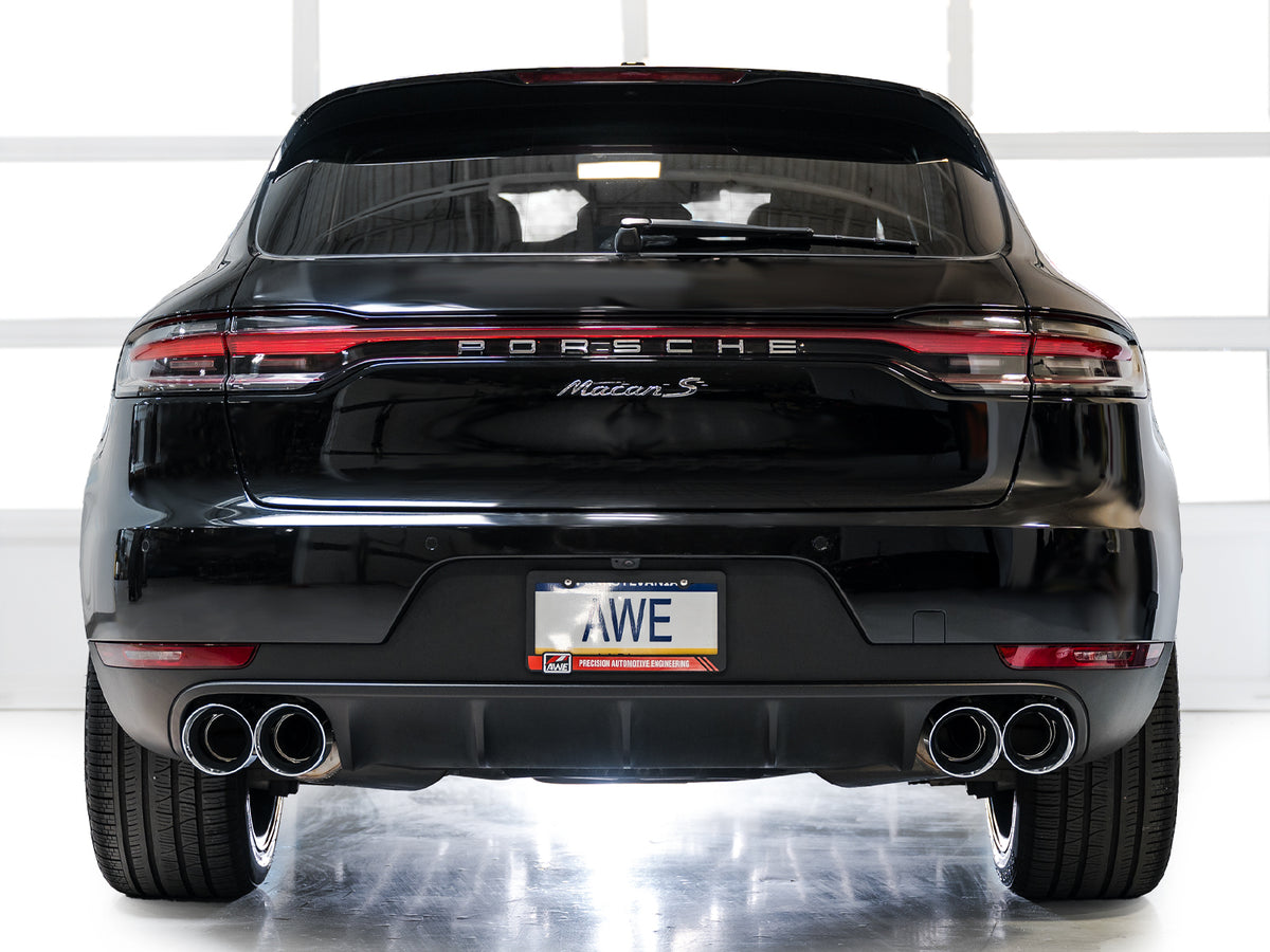 AWE Tuning 19-21 Porsche Macan 3.0T/2.9TT Touring Edition Catback Exhaust w/ Chrome Silver Tips - 3015-42951