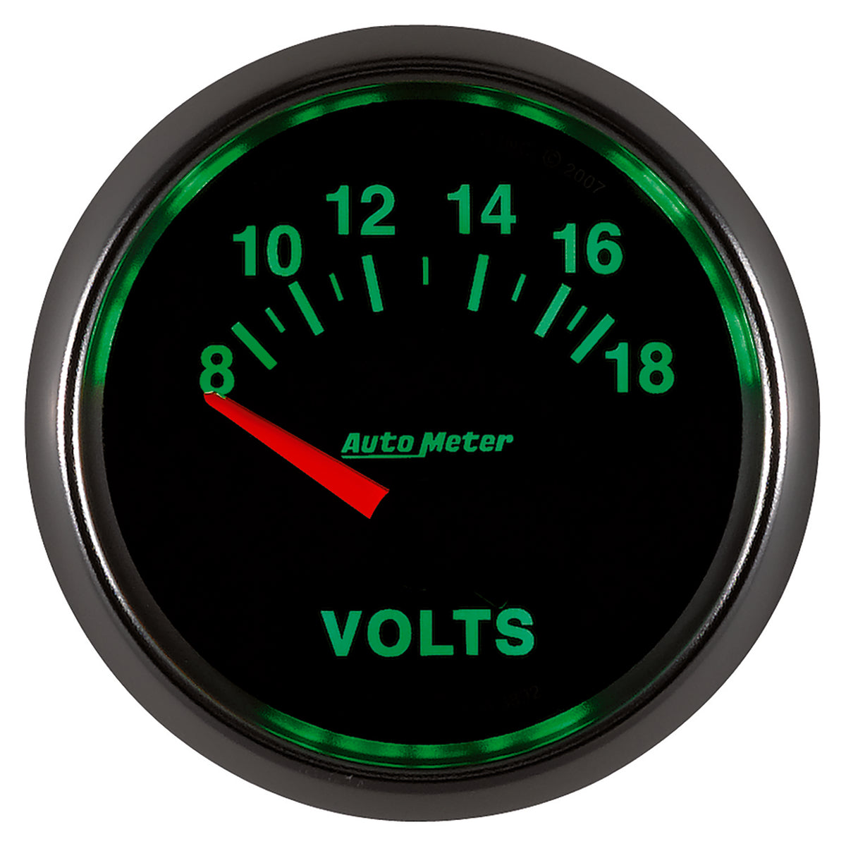 Autometer GS 52mm 8-18 Volts Short Sweep Electronic Voltmeter Gauge - 3892