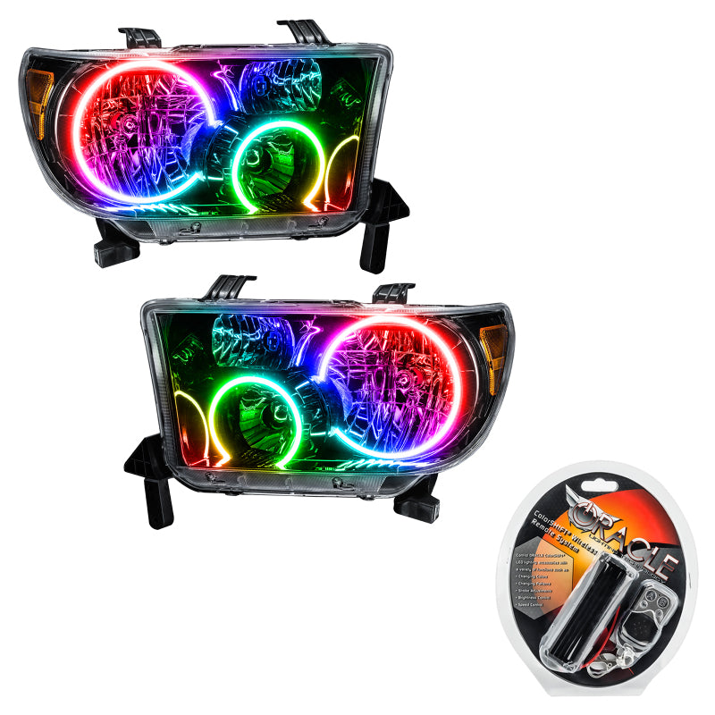 Oracle 07-11 Toyota Tundra Pre-Assembled Headlights - Black Housing - ColorSHIFT SEE WARRANTY - 7119-330