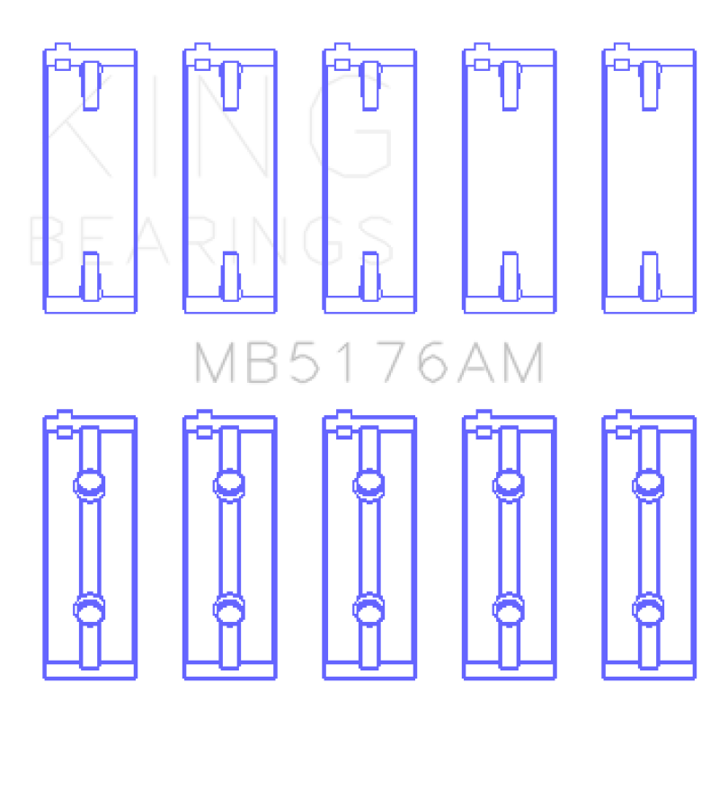 King Mitsuishi 4G93 SOHC (Size 0.5) Main Bearing Set - MB5176AM0.5