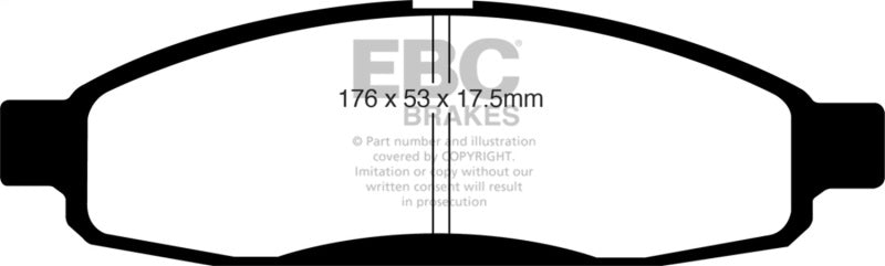 EBC 05-06 Infiniti QX56 5.6 (Bosch) Ultimax2 Front Brake Pads - UD1183 for 2005-2012 Nissan Armada - front view