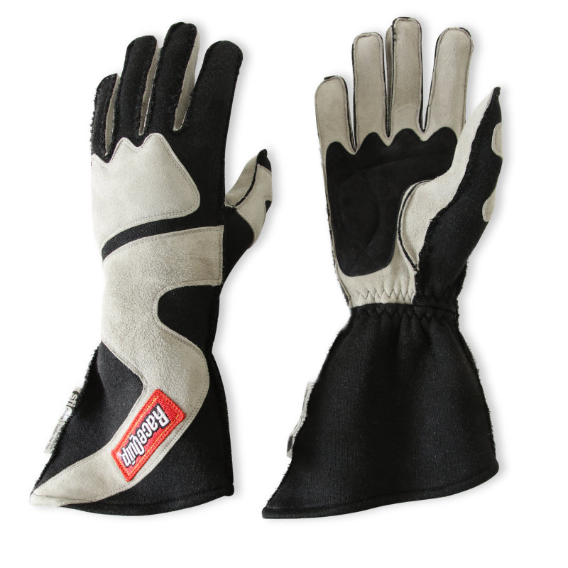 RaceQuip SFI-5 Gray/Black Small Outseam Angle Cut Glove - 359602RQP