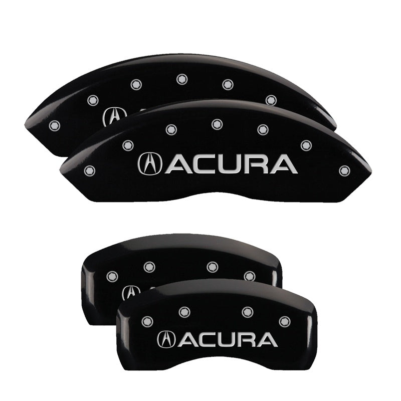 MGP 4 Caliper Covers Engraved Front &amp; Rear Acura Black finish silver ch - 39005SACUBK
