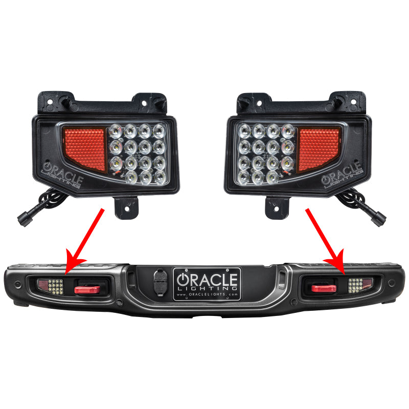 Oracle Jeep Gladiator JT Rear Bumper LED Reverse Lights w/ Plug &amp; Play Harness - 6000K SEE WARRANTY - 5881-504