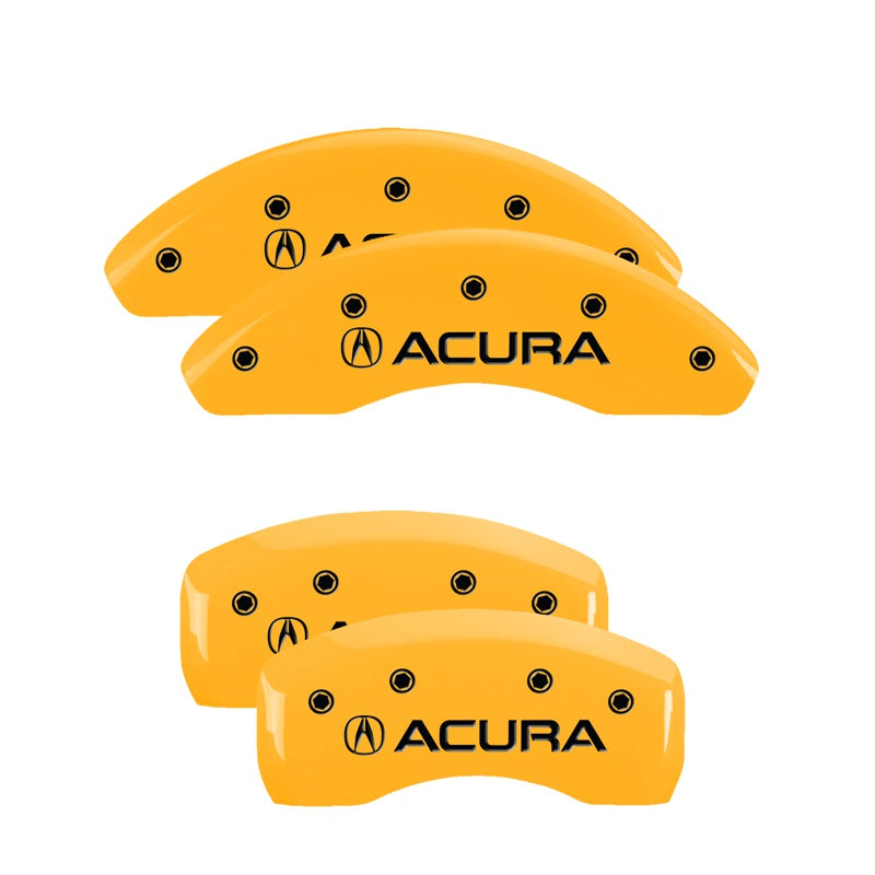MGP 4 Caliper Covers Engraved Front &amp; Rear Acura Yellow Finish Black Char 2005 Acura NSX - 39008SACUYL