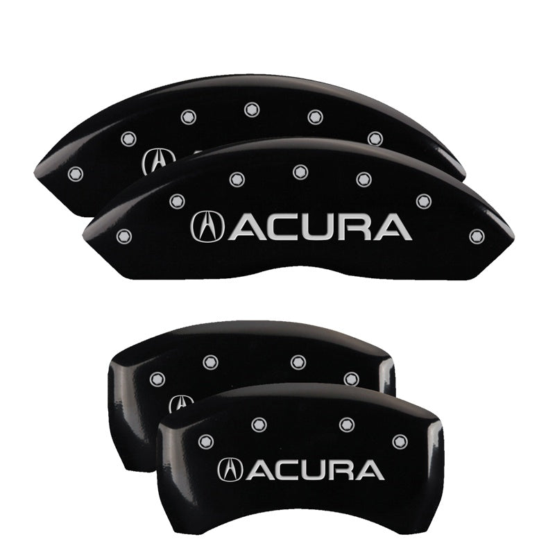 MGP 4 Caliper Covers Engraved Front &amp; Rear Acura Black finish silver ch - 39014SACUBK