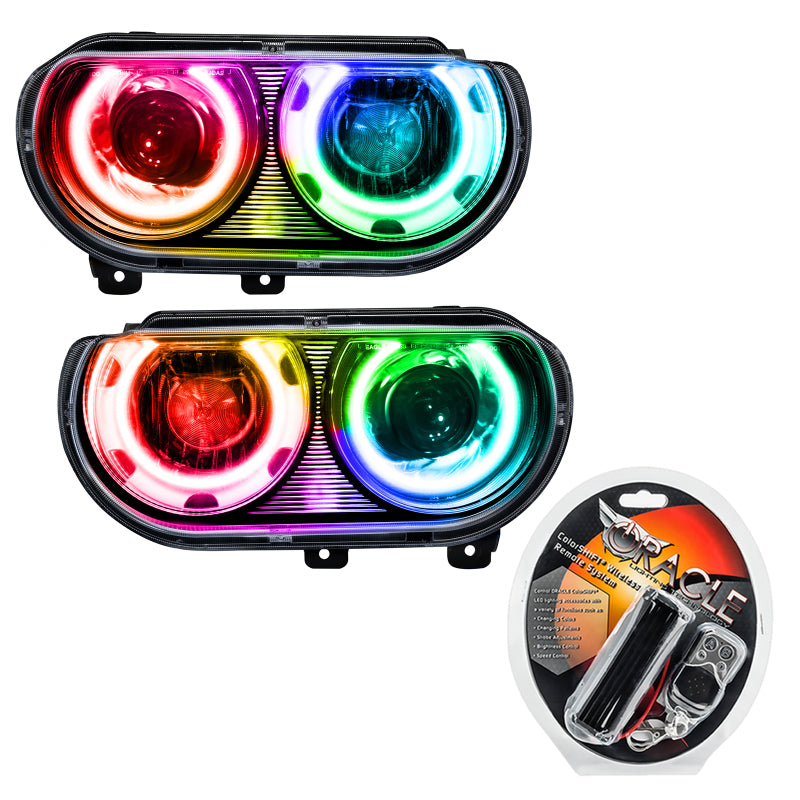 Oracle 08-14 Dodge Challenger SMD HL (HID Style) - ColorSHIFT SEE WARRANTY - 7132-330