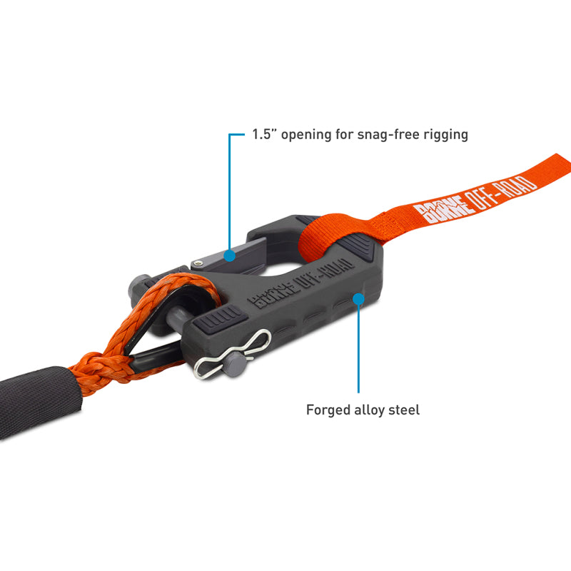 Borne Off-Road 12K Winch - Orange Synthetic Rope - BNWN-12-SOR
