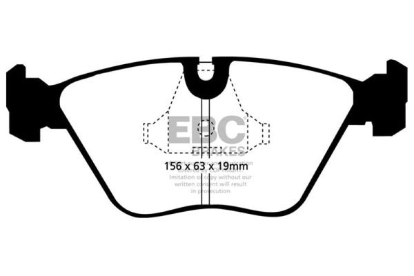 EBC 98-02 BMW Z3 3.2 (M-Coupe) Greenstuff Front Brake Pads - DP2689 for 1989-1995 BMW 5 Series - front view