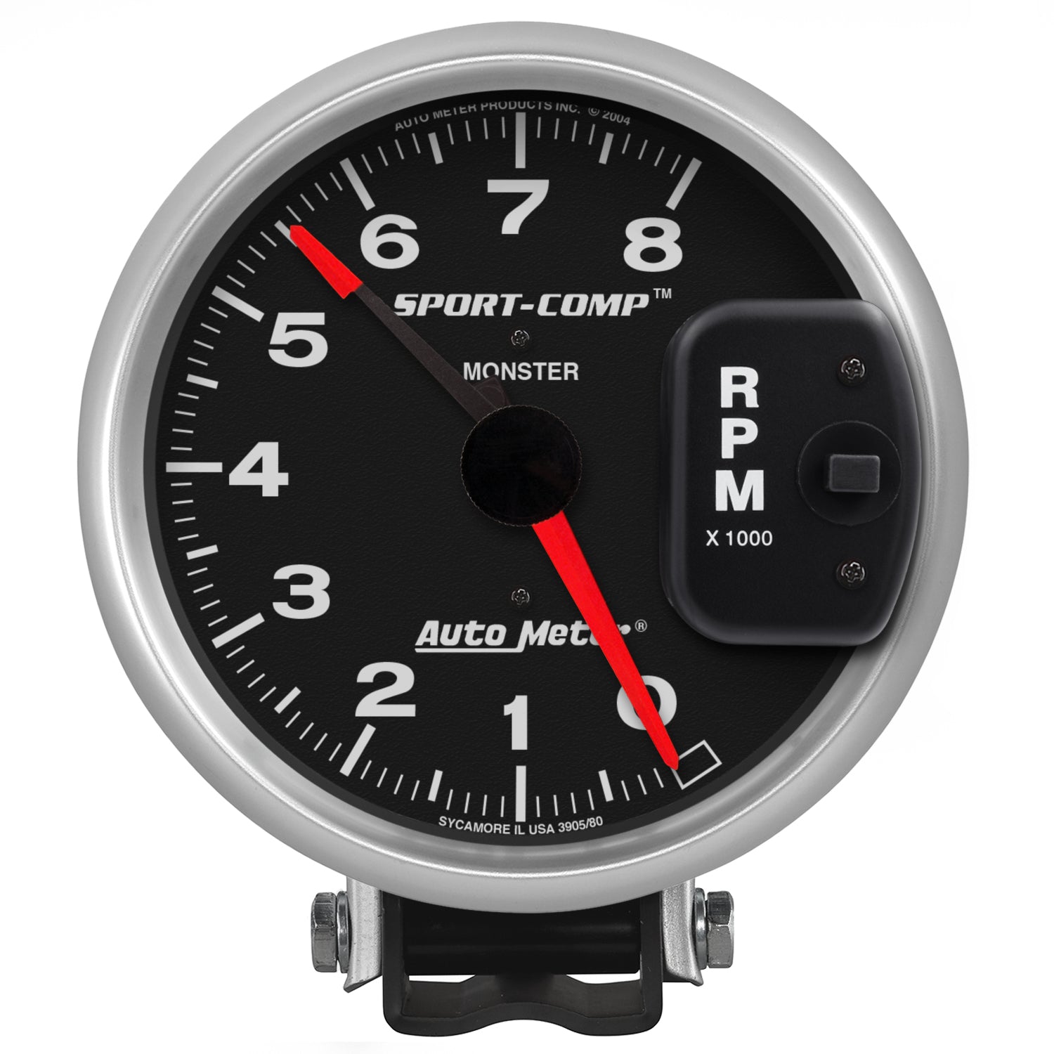 Autometer Sport-Comp 5in / 0-8K RPM / Pedestal w/Redline Tachometer - 3980