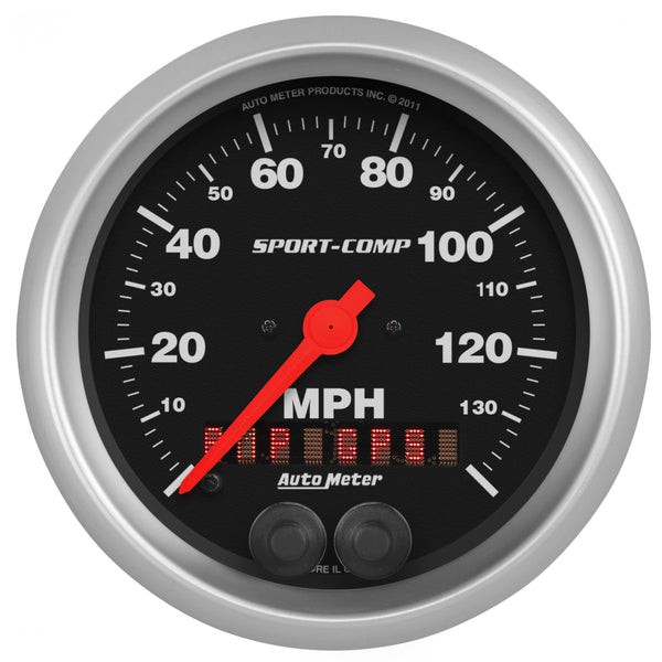 Autometer Sport-Comp 3-3/8 inch 140 MPH Electronic Speedometer w/ GPS Rally Nav Display Gauge - 3982