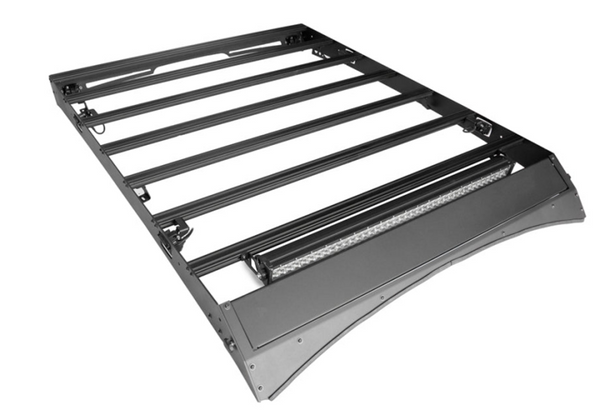 Cali Raised 14-21 Toyota Tundra Crew Max Premium Roof Rack - 52In Dual Row Blue Small/No Lights - CR3075 - front view