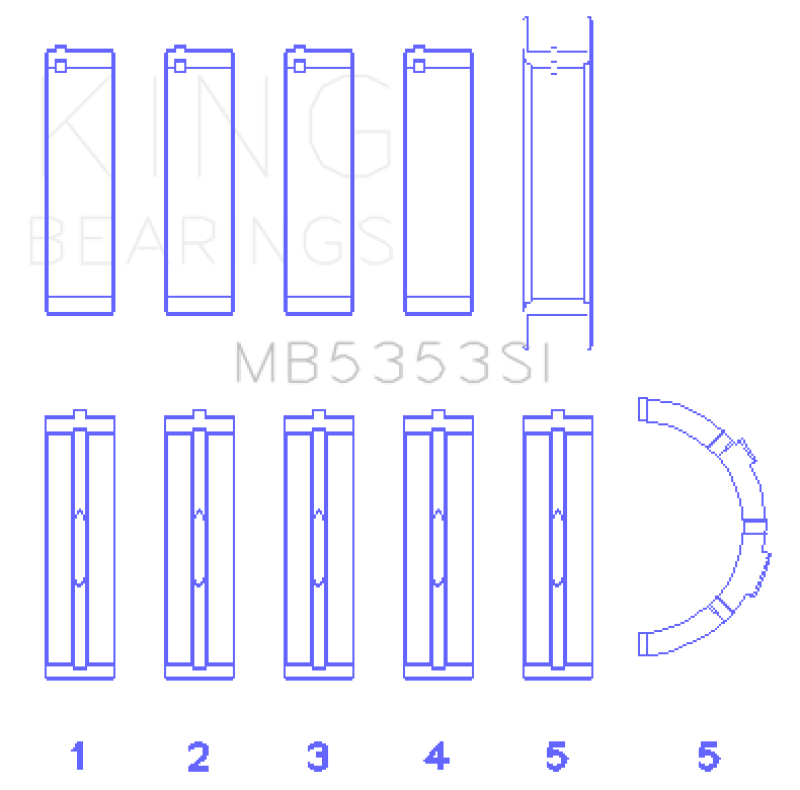 King Engine Bearings Ford 281 4.6L Sohc 16V (Size +0.75mm) Main Bearing Set - MB5353SI0.75