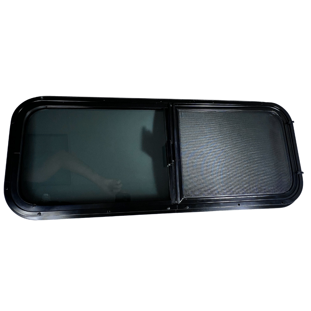 S&B CRL Glass Slider Window w/ Clamp Ring (Passenger Side) for Sprinter Van Wideouts - 70-2004