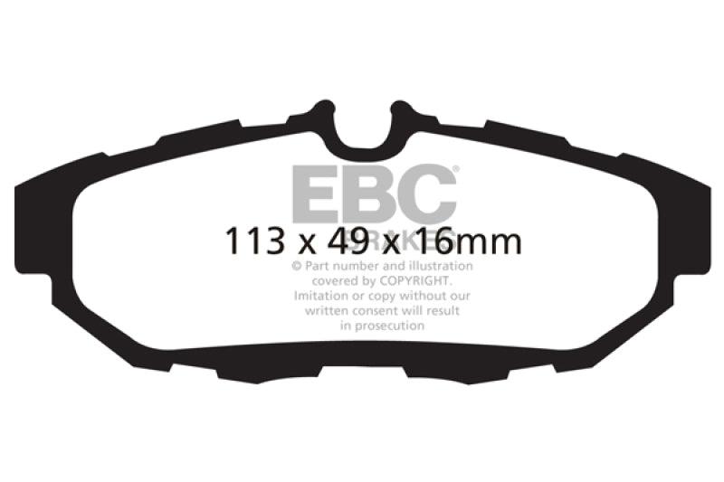 EBC 10-14 Ford Mustang 3.7 Ultimax2 Rear Brake Pads - UD1465
