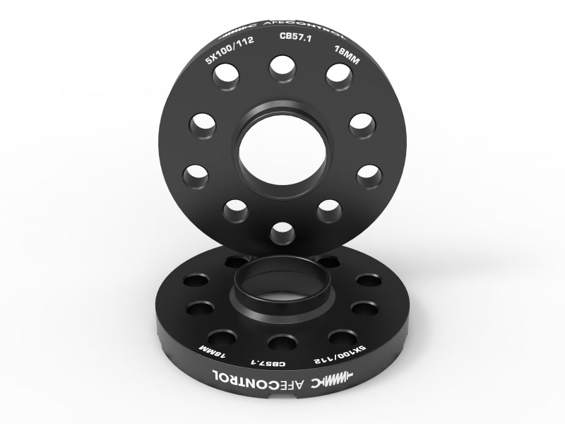 aFe CONTROL Billet Aluminum Wheel Spacers 5x100/112 CB57.1 18mm - Volkswagen/Audi - 610-611003-B
