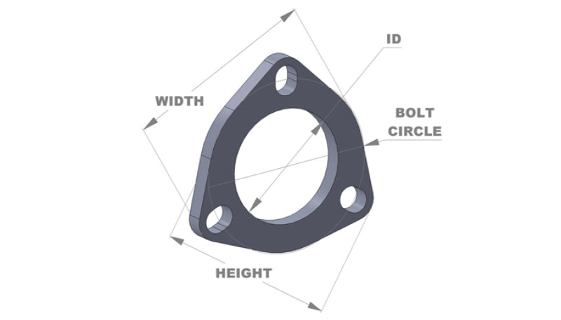 Vibrant 3-Bolt T304 SS Exhaust Flanges (2.5in I.D.) - 5 Flange Bulk Pack - 1482 by Vibrant - front view