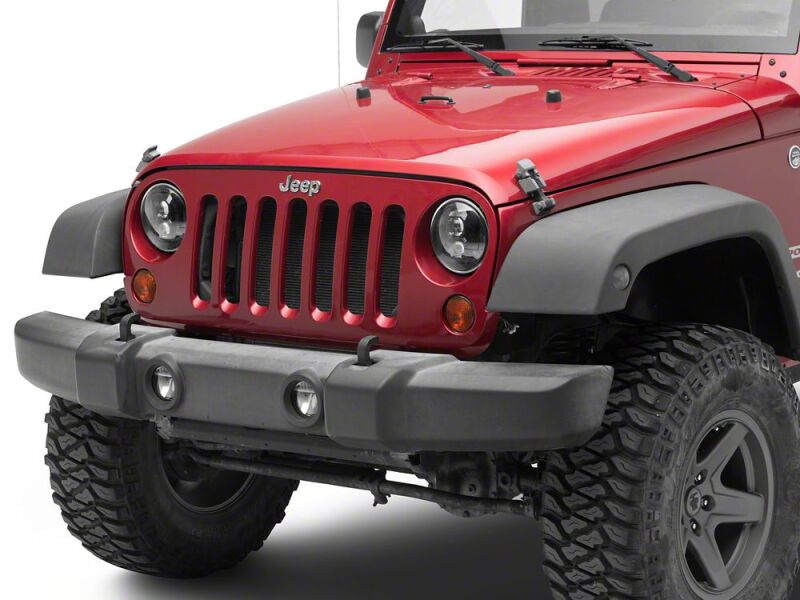 Raxiom 07-18 Jeep Wrangler JK Axial Series DB2 LED Headlights- Black Housing- Clear Lens - J181075 - close-up view 3