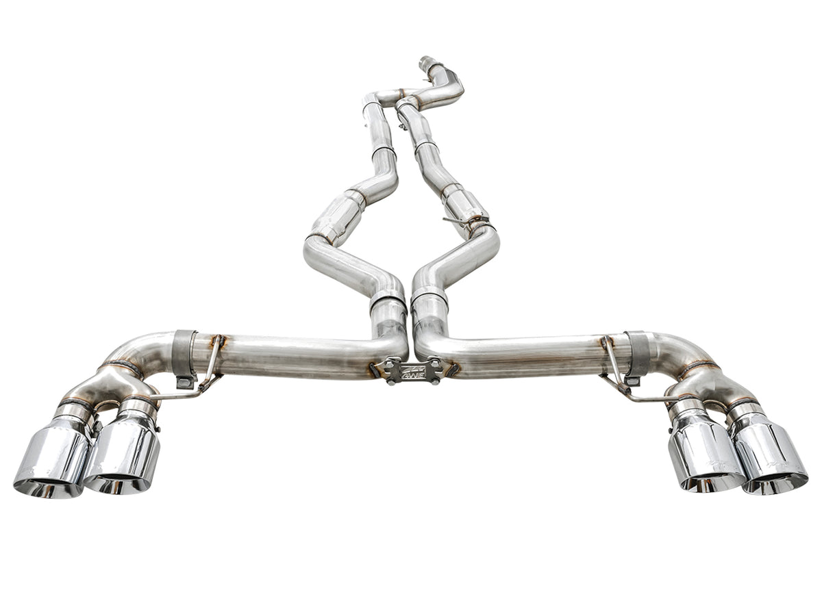 AWE Tuning 2019+ BMW M340i (G20) Track Edition Exhaust - Quad Chrome Silver Tips - 3020-42078