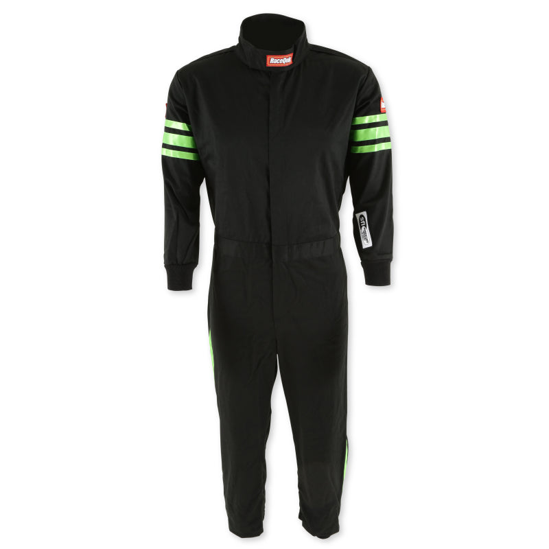 RaceQuip Green Trim SFI-1 JR. Suit - Kids Small - 1950792RQP