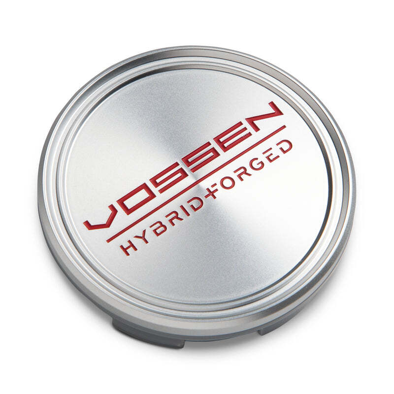 Vossen Hybrid Forged Optional Center Cap - Small - Satin Machined w/ Red Lettering - CAP-VHF-STR