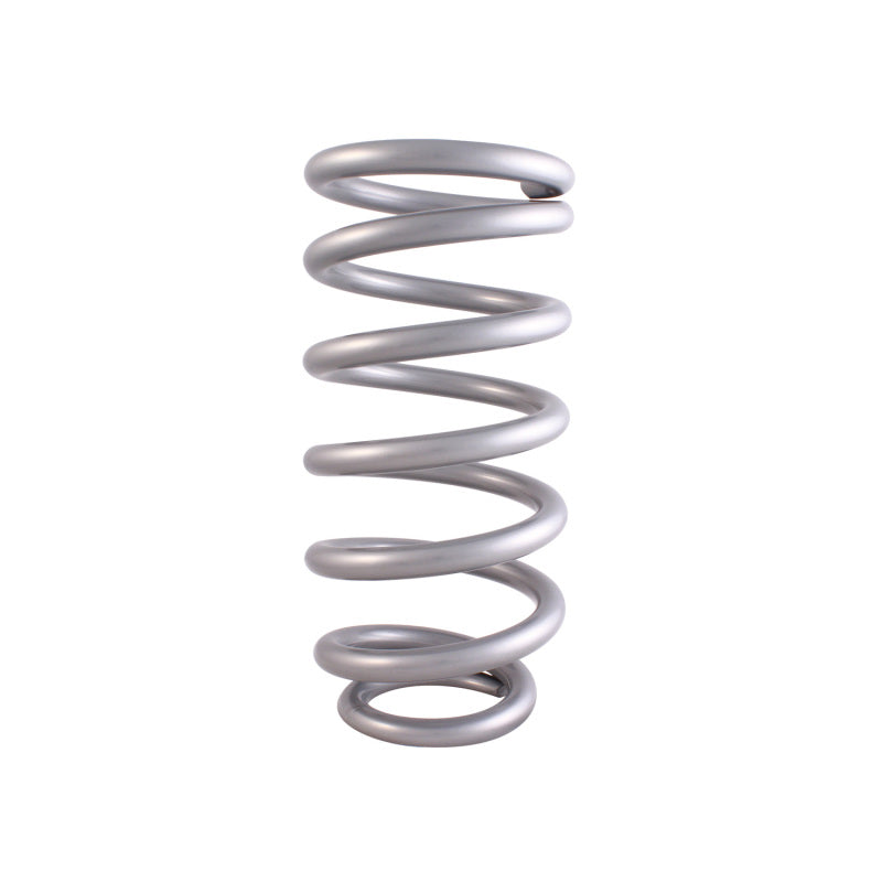 QA1 3-1/2in ID Tapered High Travel Pigtail Spring - 10in Length x 500lbs/in - Silver Powder Coated - 10HTSP500