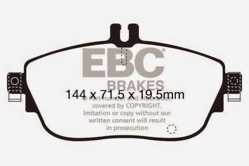 EBC 13+ Mercedes-Benz CLA250 2.0 Turbo Redstuff Front Brake Pads - DP32165C for 2014-2019 Mercedes Benz CLA - detail view
