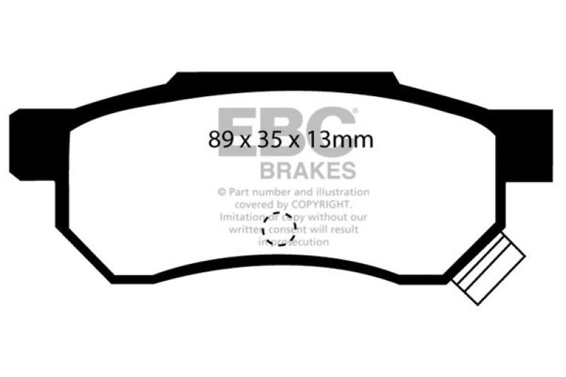 EBC 84-85 Honda Accord Sedan 1.8 Ultimax2 Front Brake Pads - UD273 for 1988-2001 Honda Civic - front view