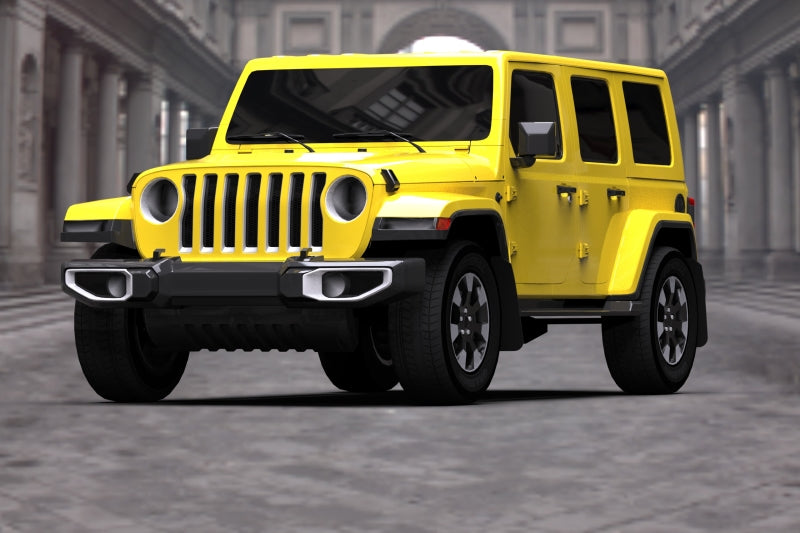 Rally Armor 18-24 Jeep JL Wrangler Black UR Mud Flap w/White Logo - MF54-UR-BLK/WH