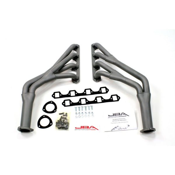 JBA 65-70 Ford Mustang 260-302 SBF 1-1/2in-1-3/4in Primary Ti Ctd Tri Y Header - 6651SJT for 1964-1970 Ford Mustang - front v