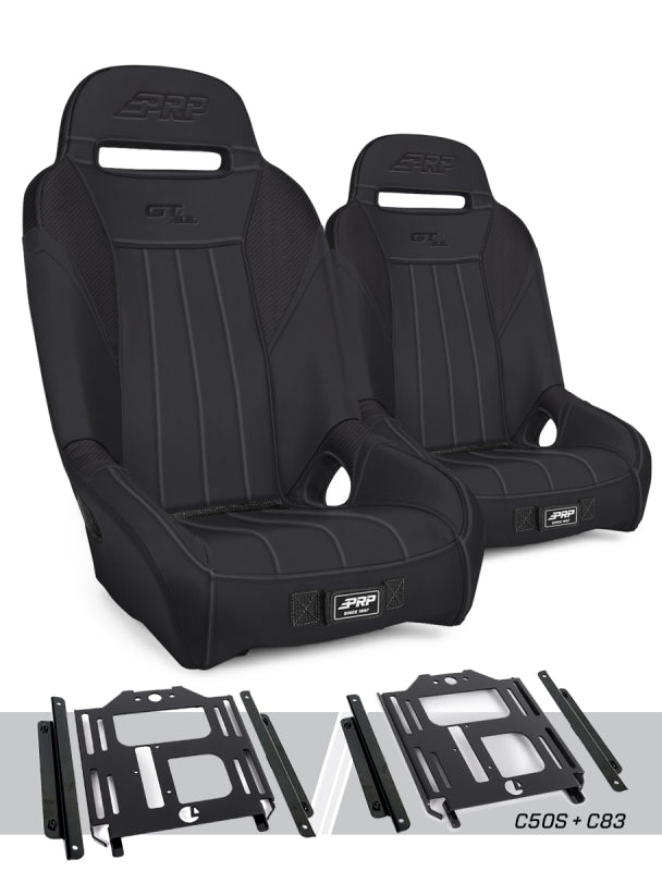 PRP Polaris RZR 570, 800, 900 GT/S.E. Suspension Seats Kit (Pair) - Black - A5701-PORXP-C50S-201