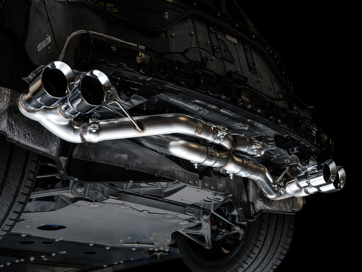 AWE Tuning 2020 Chevrolet Corvette (C8) Track Edition Exhaust - Quad Chrome Silver Tips - 3020-42080