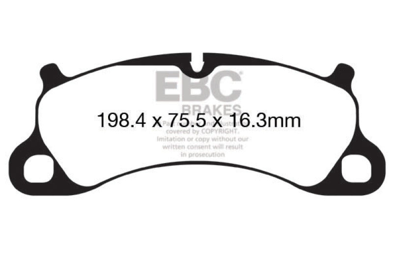 EBC 12-15 Porsche 911 (991) (Cast Iron Rotor only) 3.8 Carrera S Yellowstuff Front Brake Pads - DP42144R