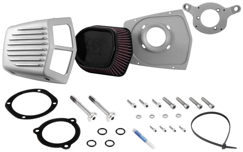 K&amp;N Street Metal Intake System 08-16 Harley Davidson Shaker Silver H/D Touring Models - RK-3951S