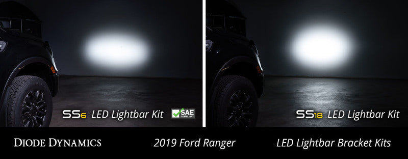 Diode Dynamics 19-21 Ford Ranger SS18 LED Lightbar Kit - White Combo - DD6597