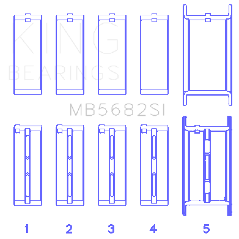 King gm 496ci/8.1L 16v (Size STD) Performance Main Bearing Set - MB5682SI