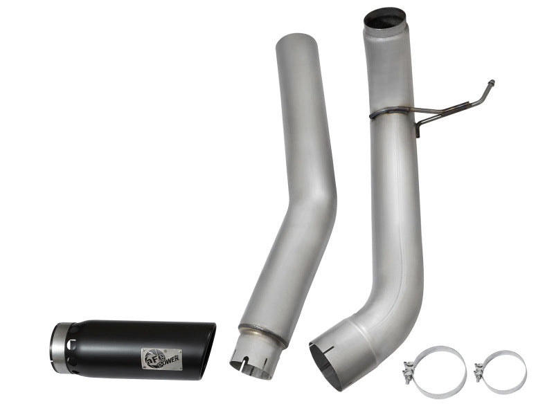 aFe LARGE BORE HD 5in DPF-Back SS Exhaust w/ Black Tip 2016 Nissan Titan 5.0L V8 (td) CC SB - 49-46112-B