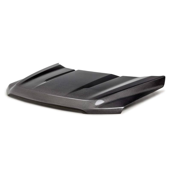 Anderson Composites 21-24 Ford F-150 Type-OE Carbon Fiber Hood - AC-HD21FDF150-OE by Anderson Composites - angle view