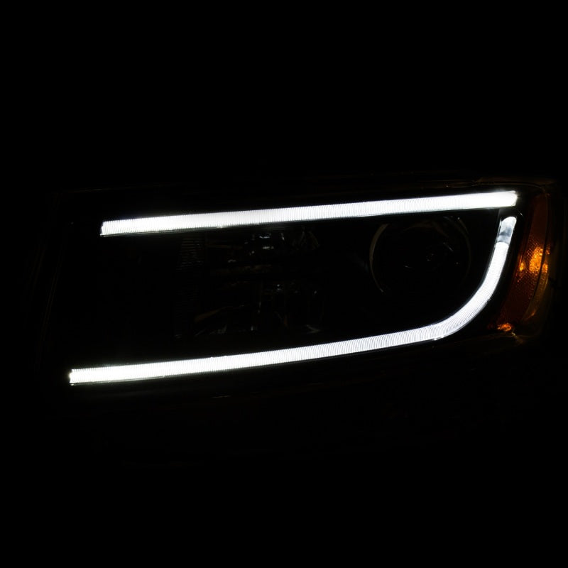 ANZO 2014-2015 Jeep Grand Cherokee Projector Headlights w/ Plank Style Design Black - 111329
