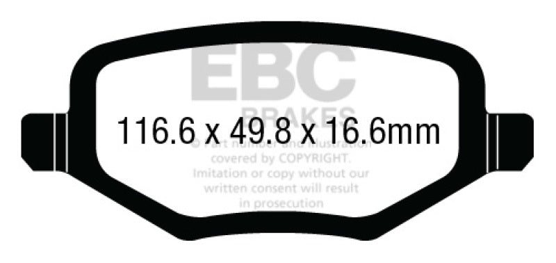 EBC 12+ Chrysler Town & Country 3.6 Ultimax2 Rear Brake Pads - UD1657