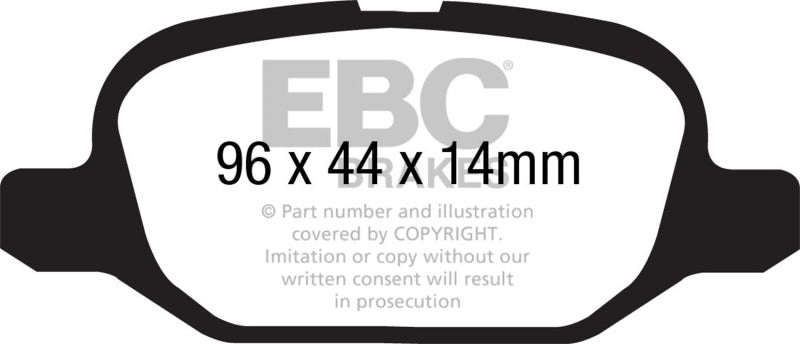 EBC 11+ Fiat 500 1.4 (ATE Calipers) Greenstuff Rear Brake Pads - DP21880
