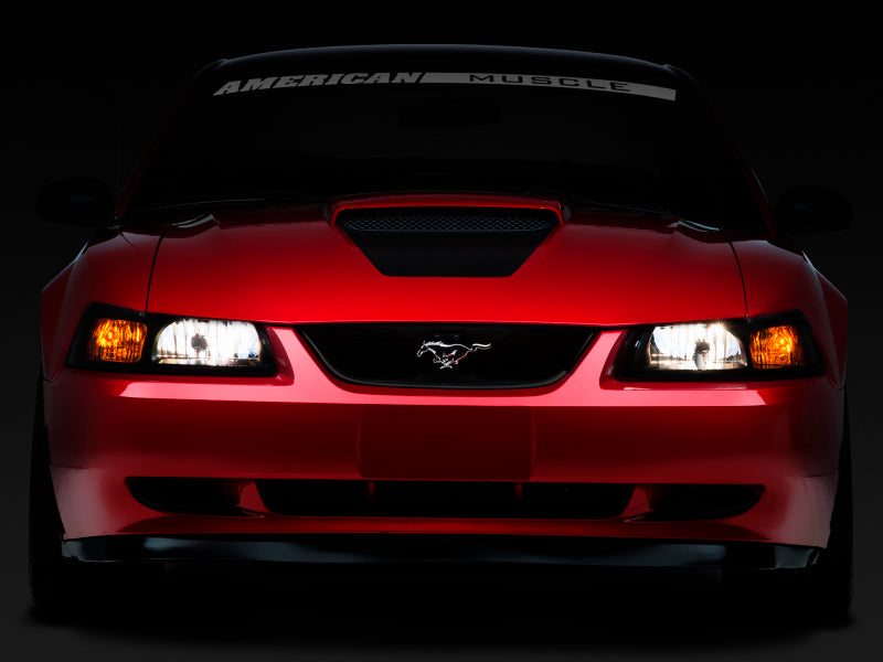 Raxiom 99-04 Ford Mustang Axial Series OE Style Headlights- Black Housing (Smoked Lens) - 49110