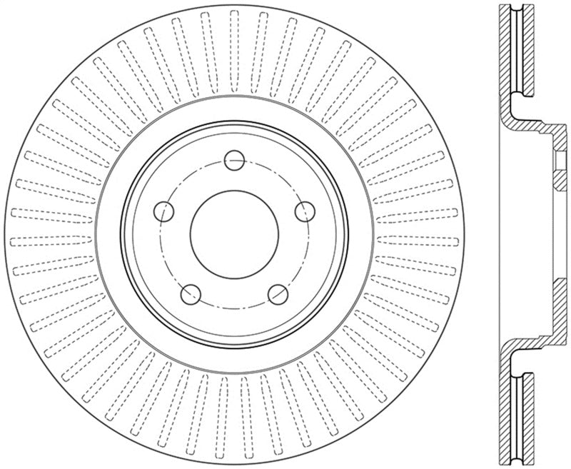StopTech 14+ Ford Focus ST w/ 335mm Brakes Front Right Slotted & Drilled Rotor - 127.65146R for 2013-2018 Ford Focus ST - fro