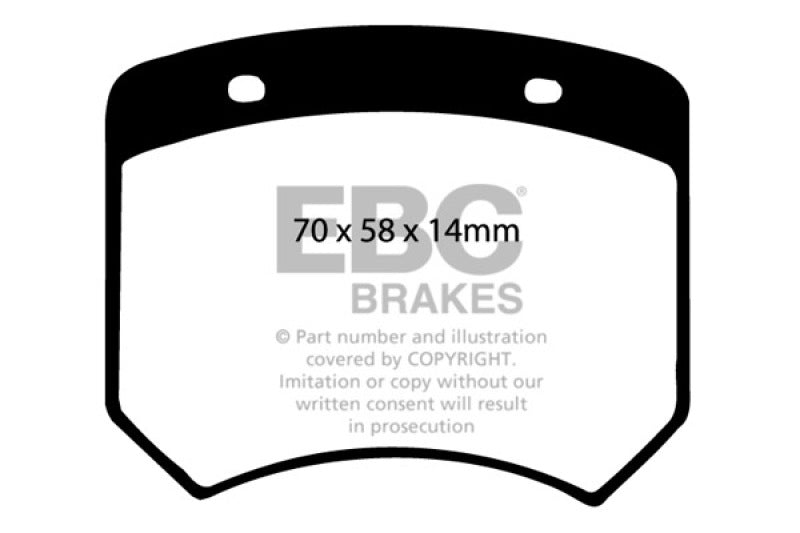 EBC 18+ Honda Accord EX Sedan 1.5T Ultimax Rear Brake Pads - UD2102 for 2018-2026 Honda Accord - front view