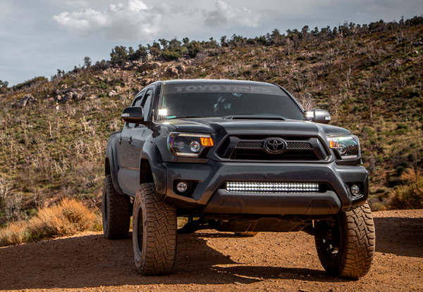 Cali Raised 05-15 Toyota Tacoma 32In Lower Bumper Flush Led Light Bar Kit - Brackets Only/No Switch - CR2340 - front view