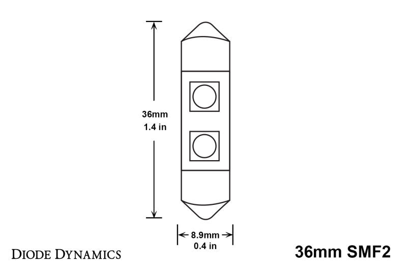 Diode Dynamics 36mm SMF2 LED Bulb - Red (Single) - DD0080S