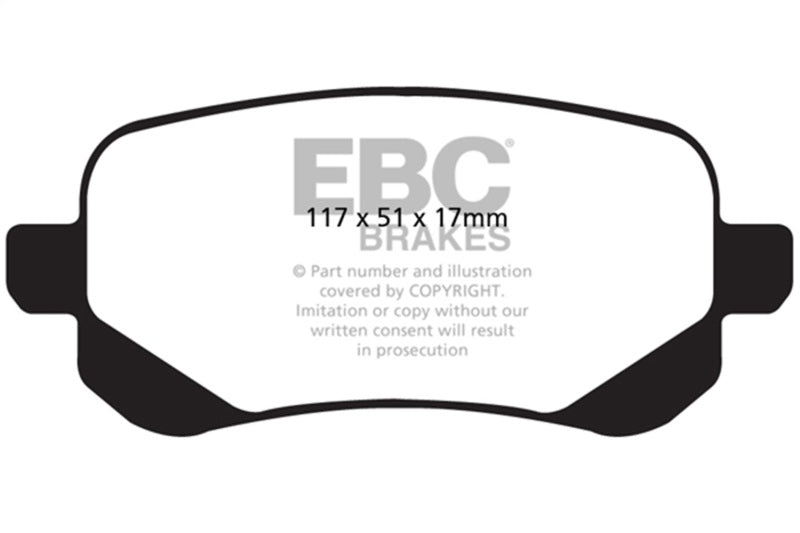 EBC 08-11 Chrysler Town &amp; Country 3.3 Yellowstuff Rear Brake Pads - DP41840R