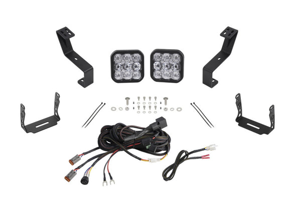 Diode Dynamics SS5 Bumper LED Pod Light Kit for 2019-Present Ram - Pro White Combo - DD7615 for 2019-2024 Ram 1500 - front vi