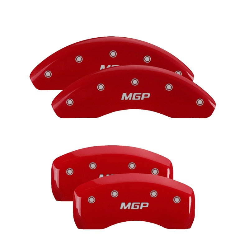 MGP 4 Caliper Covers Engraved Front &amp; Rear MGP Red finish silver ch - 51002SMGPRD